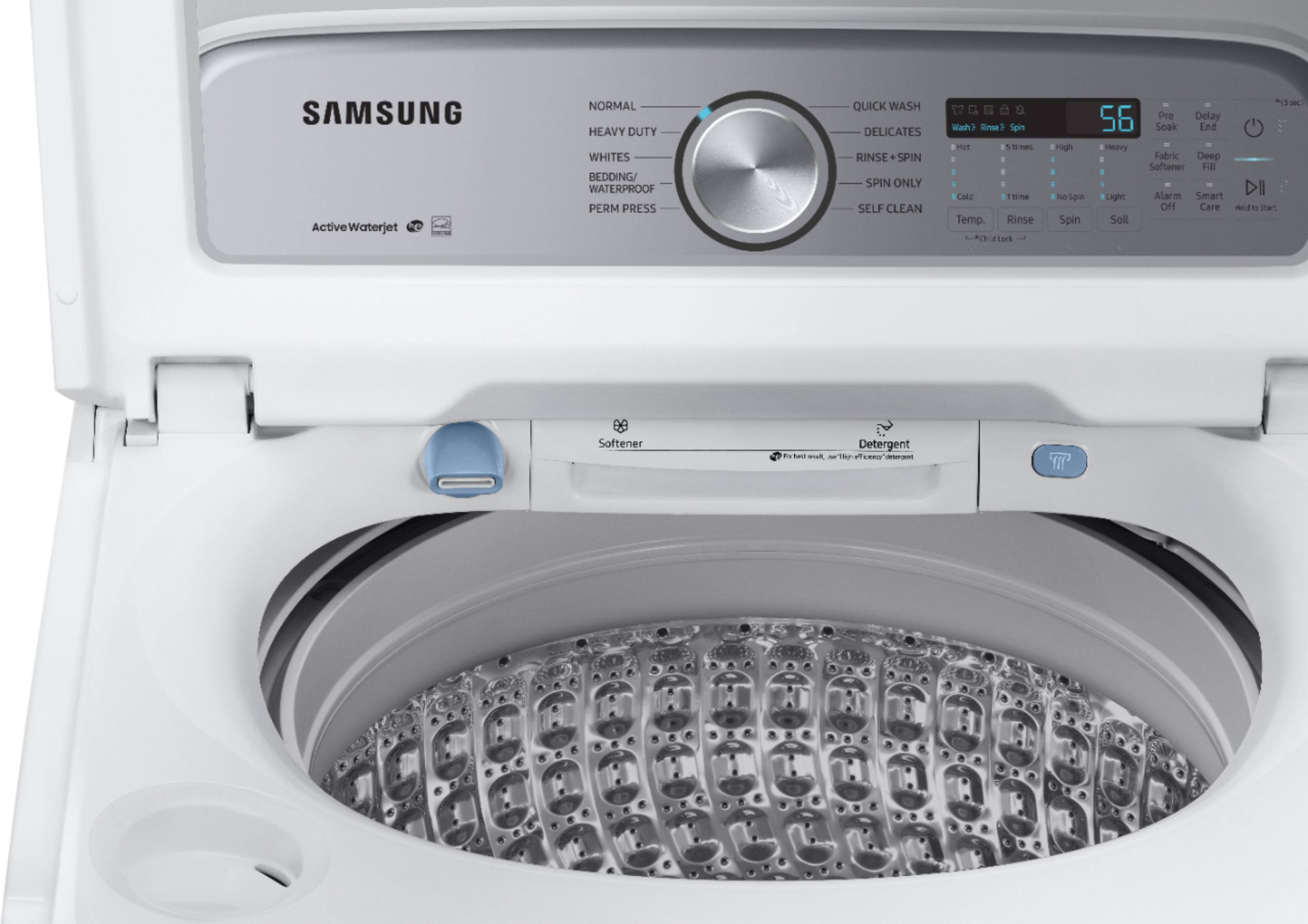 Alt View 15. Samsung - 5.0 Cu. Ft. High-Efficiency Top Load Washer with Active WaterJet - White.