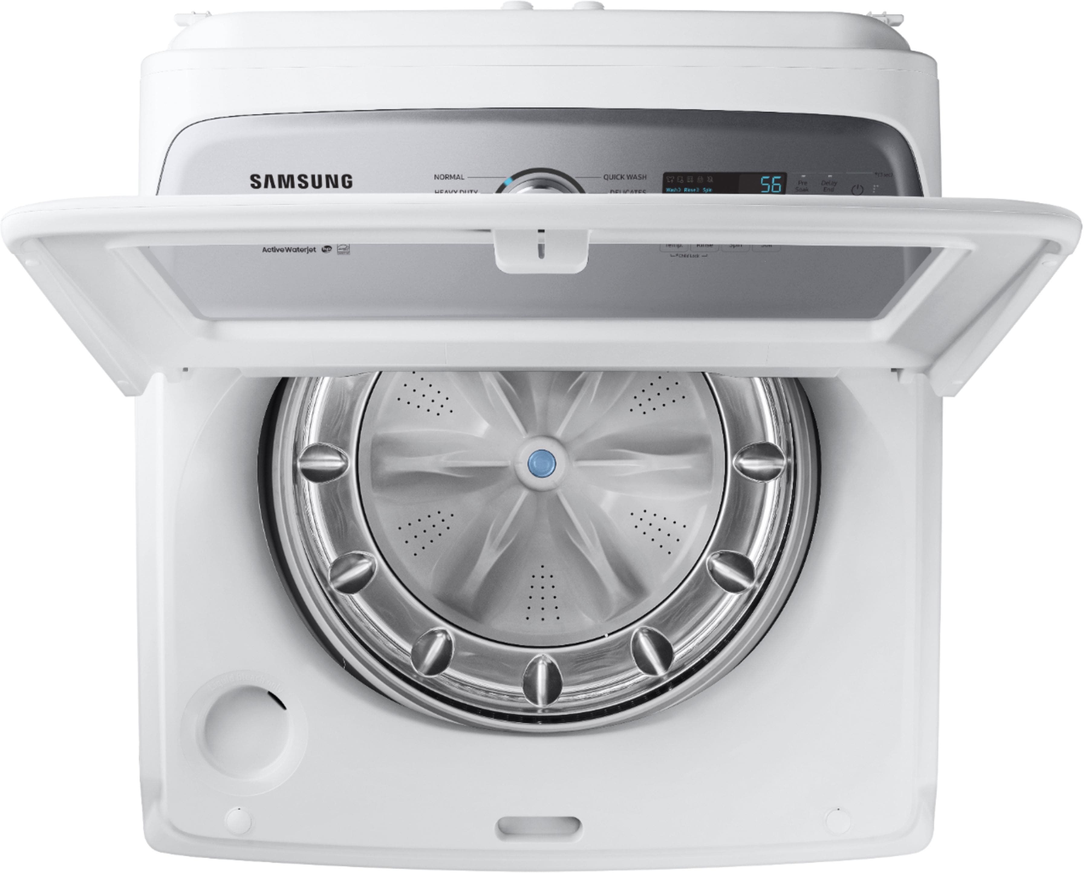 Alt View 2. Samsung - 5.0 Cu. Ft. High-Efficiency Top Load Washer with Active WaterJet - White.