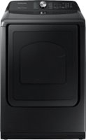 Samsung - 7.4 Cu. Ft. Electric Dryer with Steam and Sensor Dry - Black Stainless Steel - Front_Zoom