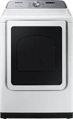 Samsung - 7.4 Cu. Ft. 12-Cycle Electric Dryer with Steam - White - Front_Standard