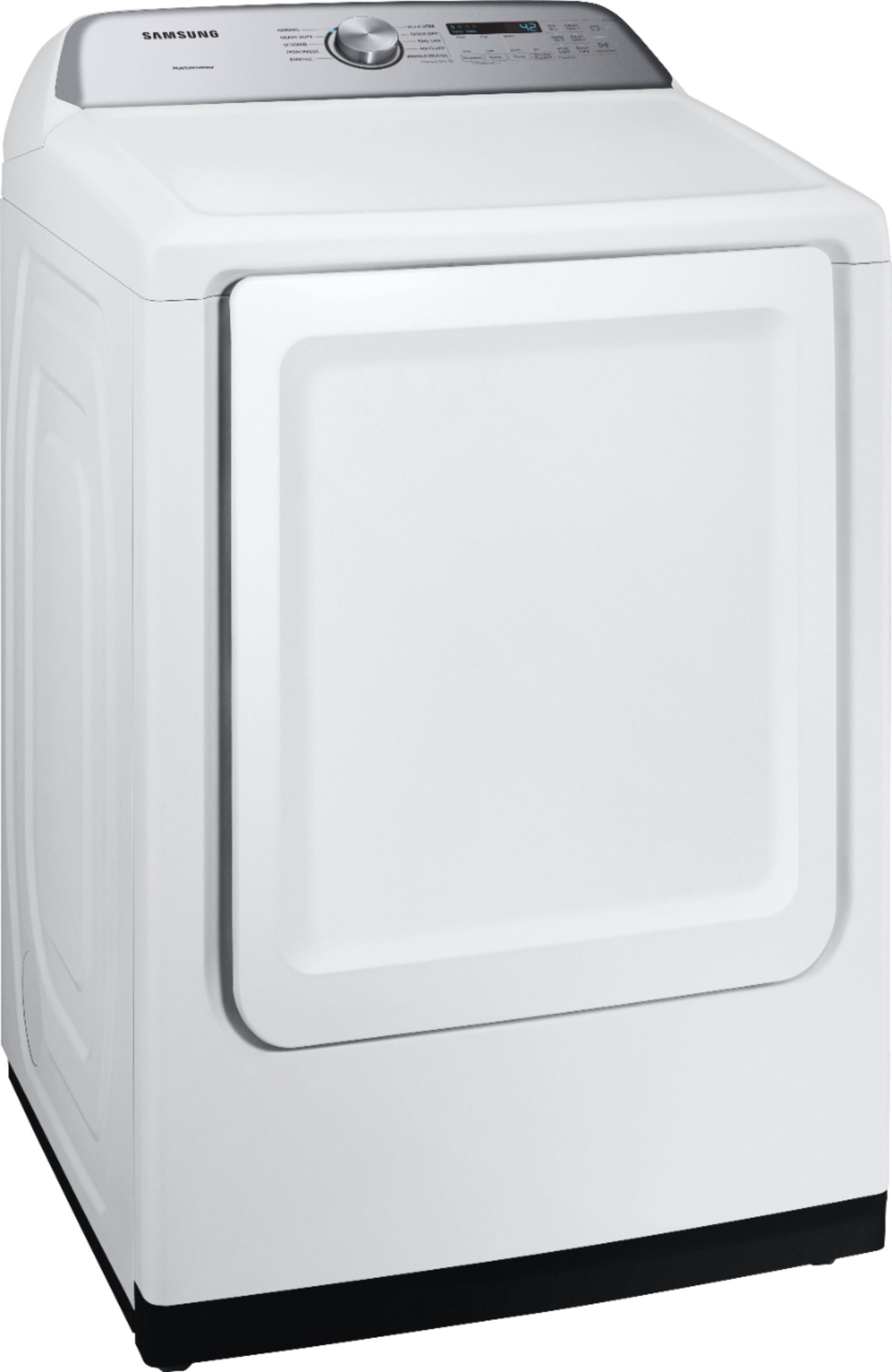 Angle View: Samsung - 7.5 Cu. Ft. Stackable Electric Dryer with Long Vent Drying - White