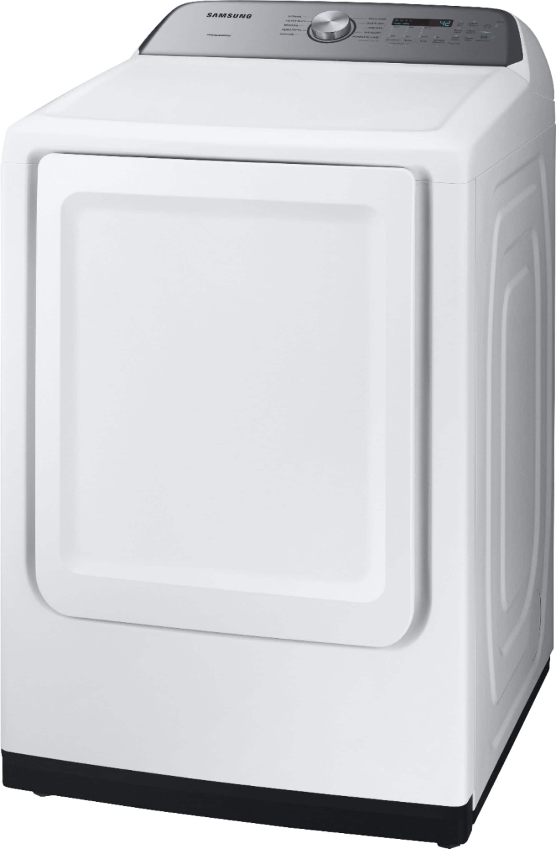 Left. Samsung - 7.4 Cu. Ft. Electric Dryer with Sensor Dry - White.
