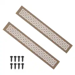 Unique Bargains - 20"x3" Door Air Vent Cover, 2pcs Heavy Duty Aluminum Alloy Grille Louvered with Mounting Screws for Cabinet Wardrobe - Brown