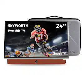 SKYWORTH - 24" Portable TV Bundle Edition - Battery Powered LED Smart TV with Protective Case Full HD Built-in Google TV