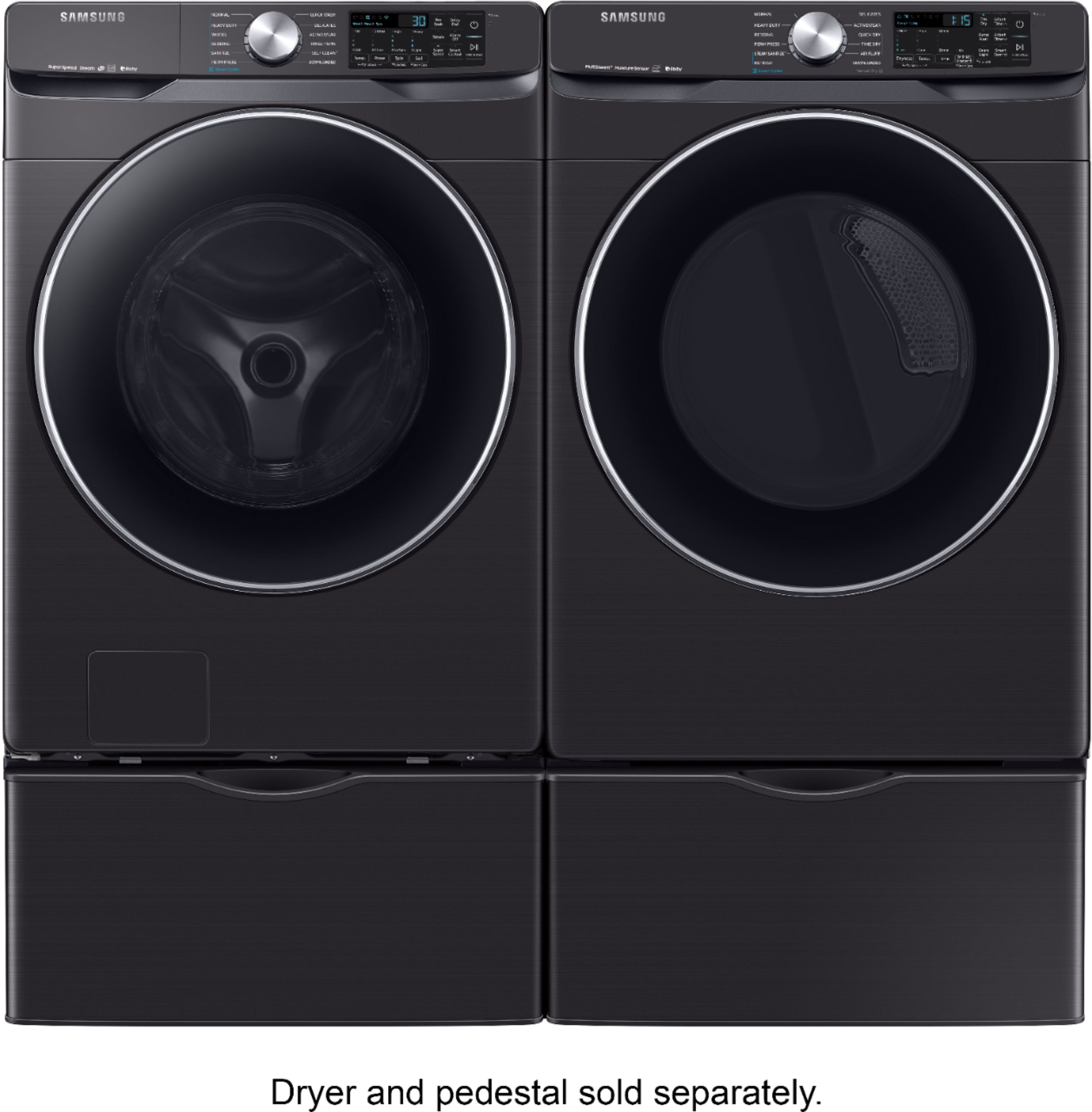 How long is the warranty on a samsung washing machine Samsung 4 5 Cu Ft High Efficiency Stackable Smart Front Load Washer With Steam And Super Speed Black Stainless Steel Wf45r6300av Us Best Buy