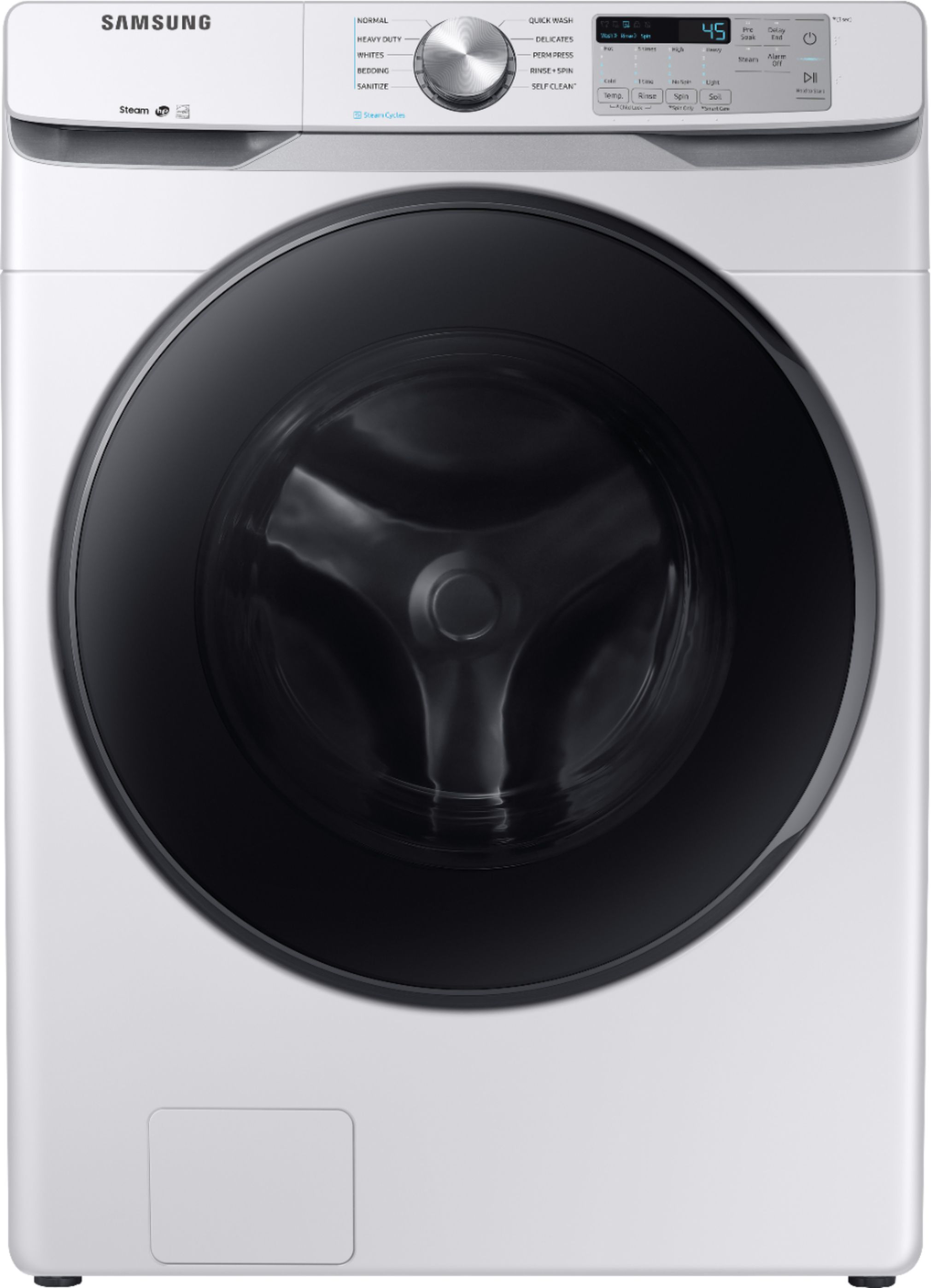 Samsung - 4.5 cu. ft. High Efficiency Stackable Front Load Washer with Steam - White