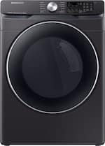 Samsung - Samsung-7.5 Cu. Ft. 12-Cycle Fingerprint Resistant Smart Wi-Fi Gas Dryer with Steam- Black Stainless Steel - Black stainless steel - Front_Standard