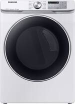 Samsung - 7.5 Cu. Ft. 12-Cycle Smart Wi-Fi Gas Dryer with Steam - White - Front_Standard