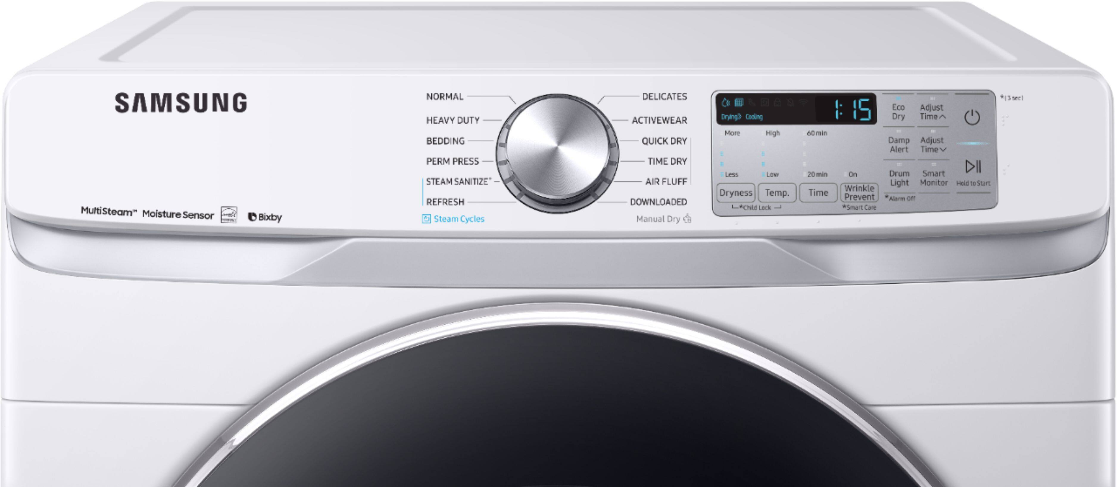 Alt View 1. Samsung - 7.5 Cu. Ft. Stackable Smart Gas Dryer with Steam and Sensor Dry - White.