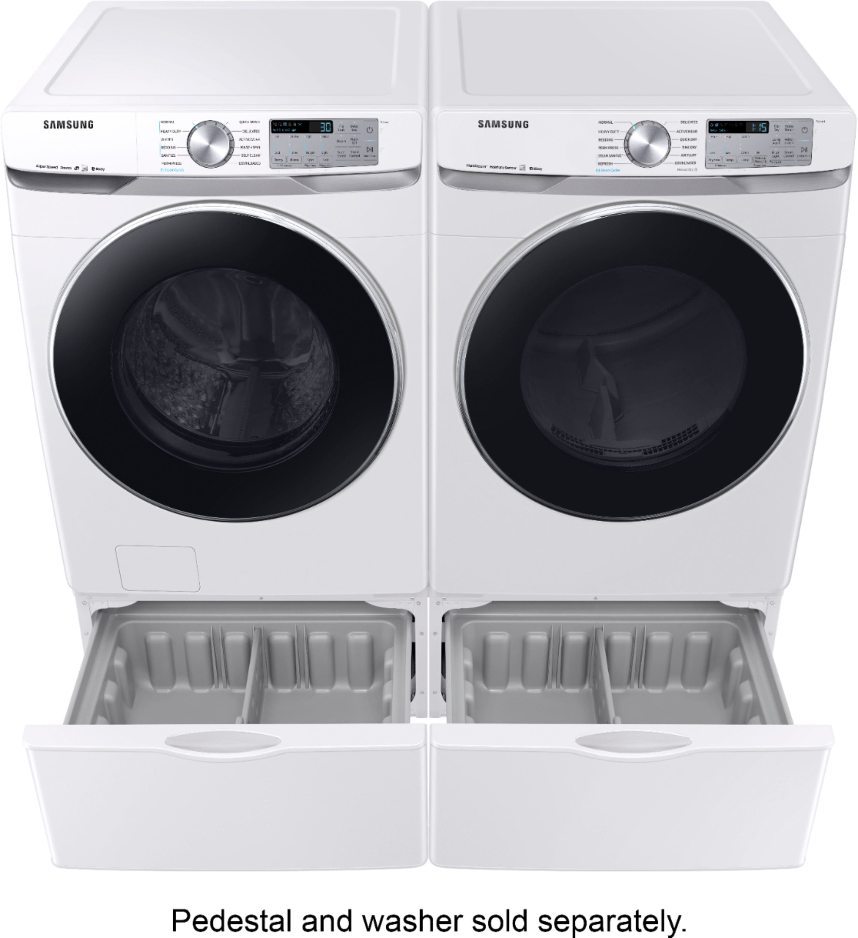 Alt View 24. Samsung - 7.5 Cu. Ft. Stackable Smart Gas Dryer with Steam and Sensor Dry - White.