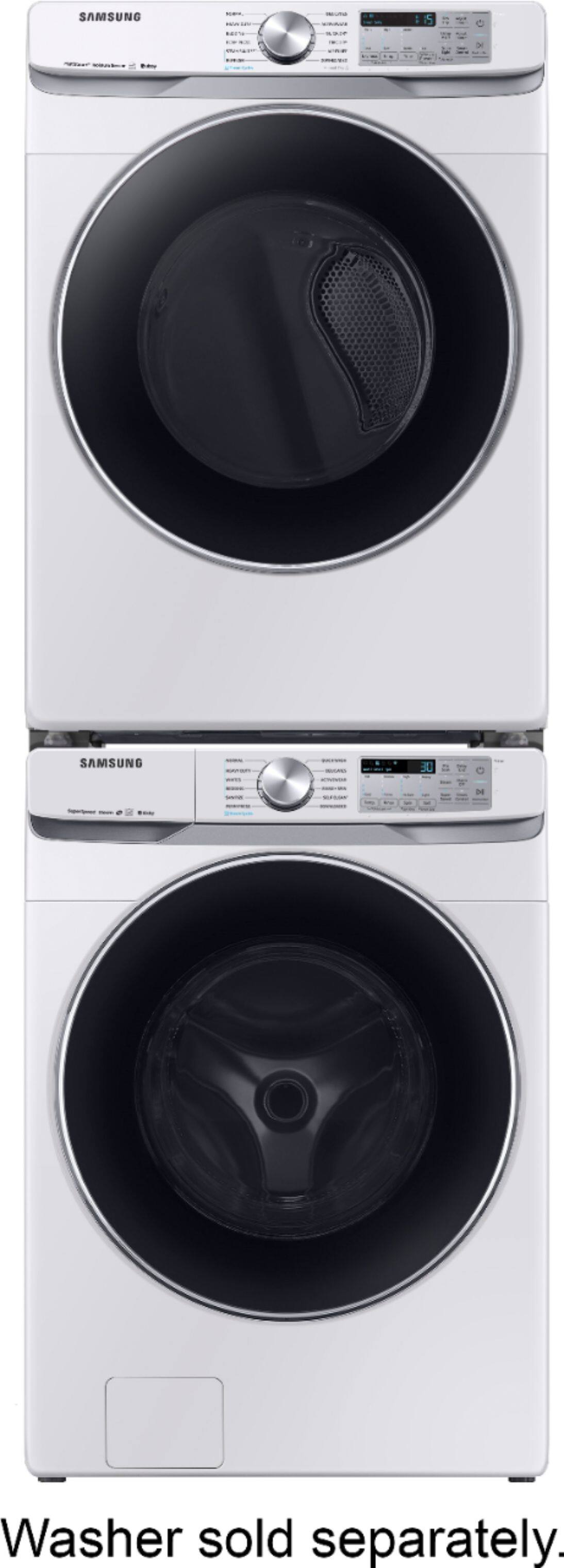 Alt View 25. Samsung - 7.5 Cu. Ft. Stackable Smart Gas Dryer with Steam and Sensor Dry - White.