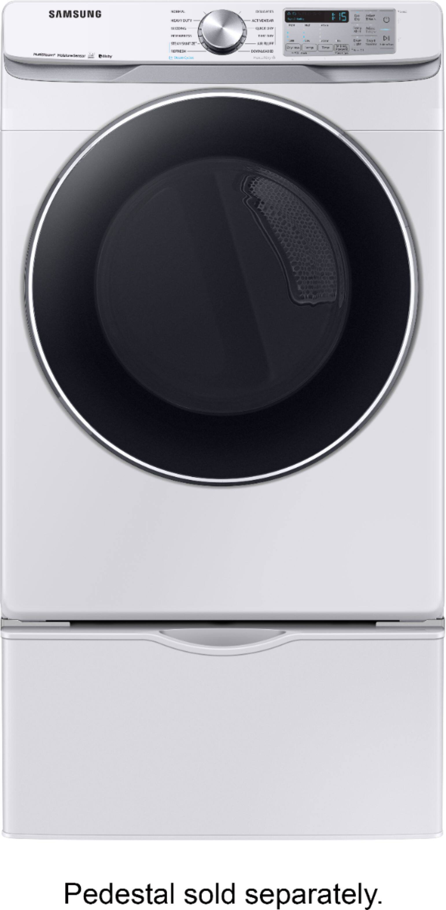 Alt View 6. Samsung - 7.5 Cu. Ft. Stackable Smart Gas Dryer with Steam and Sensor Dry - White.