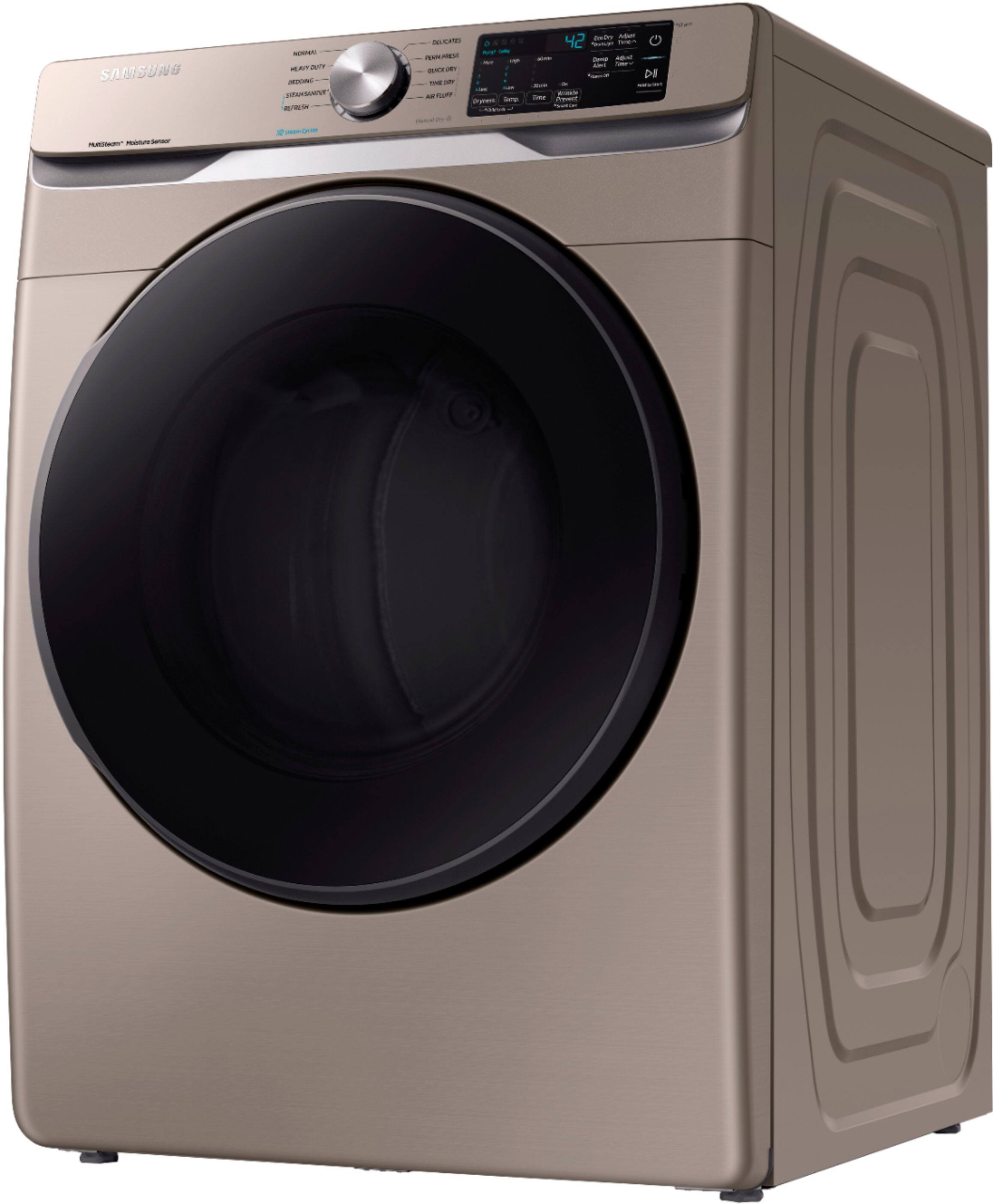 Alt View 11. Samsung - 7.5 Cu. Ft. Stackable Gas Dryer with Steam and Sensor Dry - Champagne.