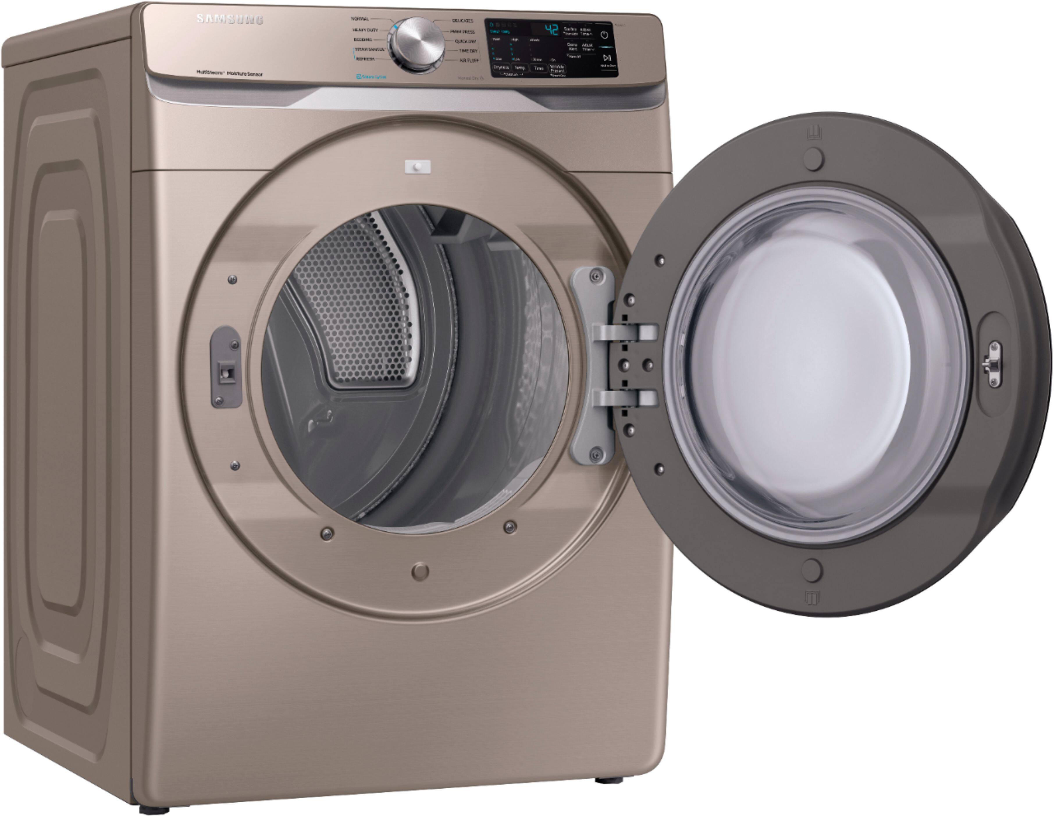 Alt View 3. Samsung - 7.5 Cu. Ft. Stackable Gas Dryer with Steam and Sensor Dry - Champagne.