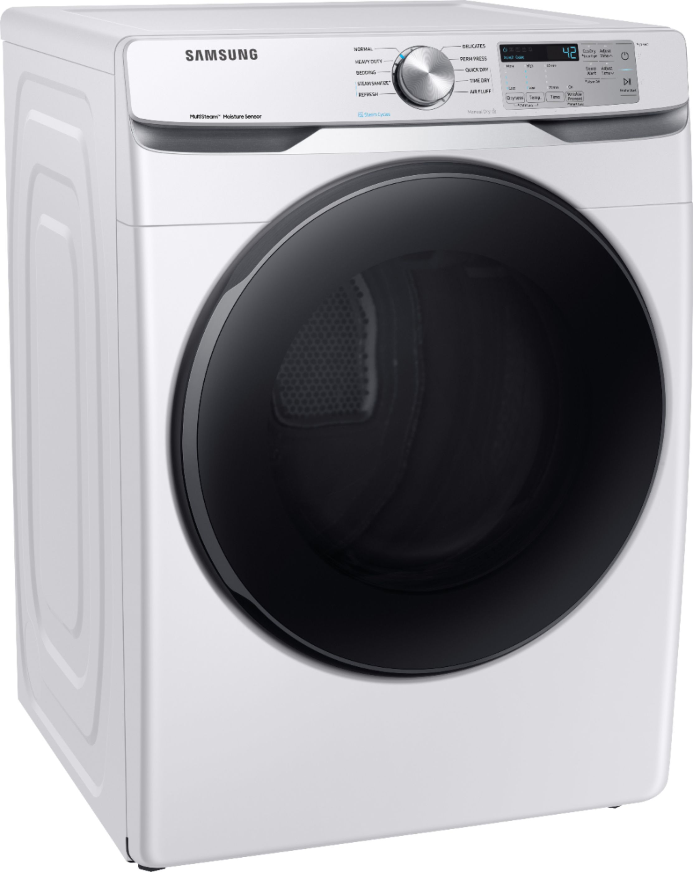 Angle View: Samsung - 7.5 Cu. Ft. Gas Dryer with Steam and FlexDry - White