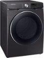 Angle Zoom. Samsung - 7.5 Cu. Ft. Stackable Smart Electric Dryer with Steam Sanitize+ and Sensor Dry - Black stainless steel.
