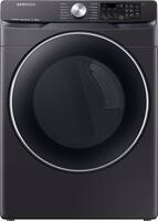 Samsung - 7.5 Cu. Ft. 12-Cycle Smart Wi-Fi Fingerprint Resistant Electric Dryer with Steam - Black stainless steel - Front_Zoom