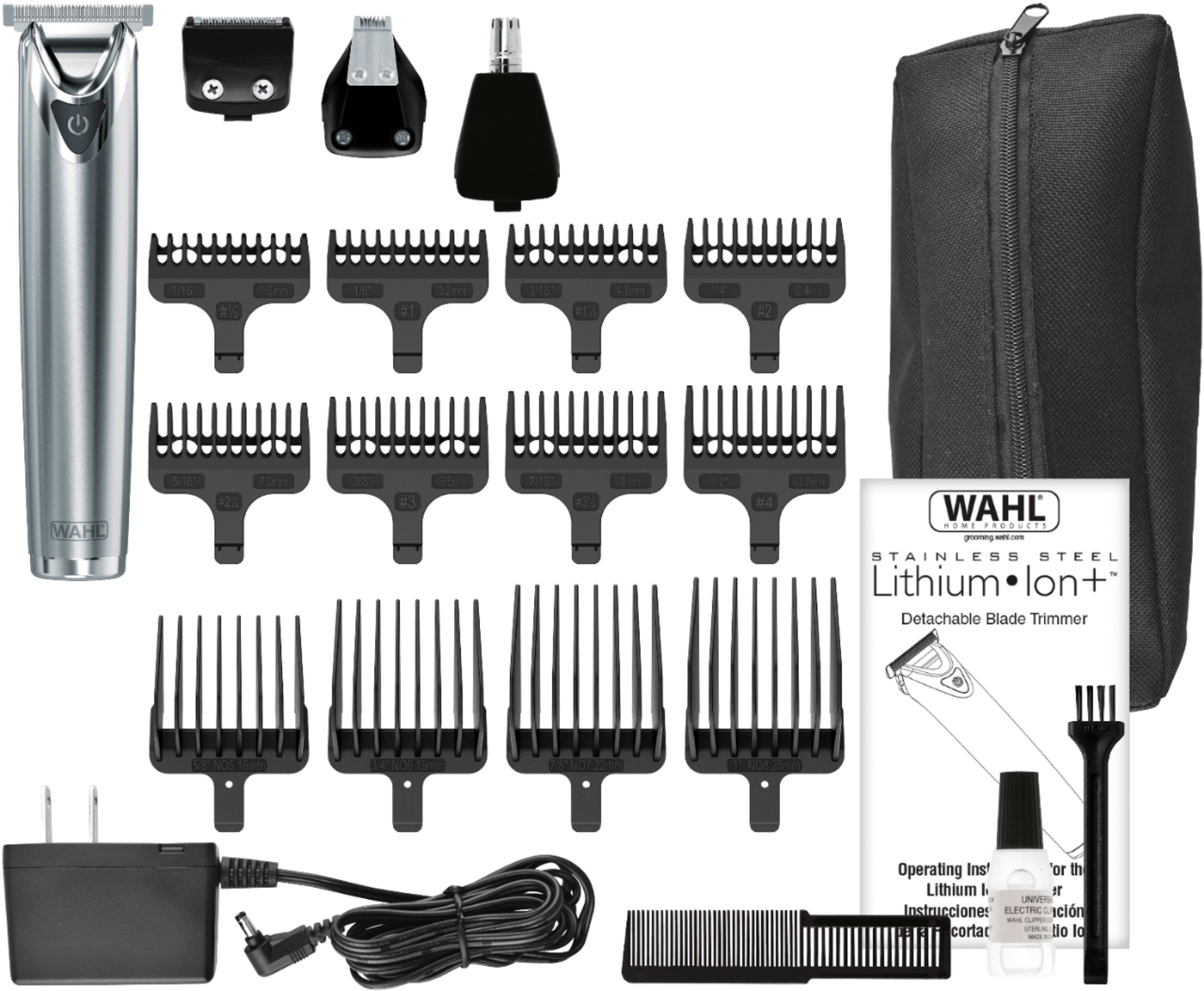wahl lithium ion plus stainless steel grooming kit