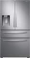 Samsung - 36 in. Wide 28 Cu. Ft. 4-Door French Door Smart Refrigerator with FlexZone Drawer - Stainless Steel