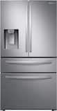 Samsung - 36 in. Wide 28 Cu. Ft. 4-Door French Door Smart Refrigerator with FlexZone Drawer - Stainless Steel