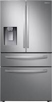 Samsung - 28 cu. ft. 4-Door French Door Fingerprint Resistant Refrigerator with FlexZone™ Drawer - Stainless steel - Front_Zoom