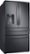 Angle Zoom. Samsung - 28  cu. ft. 4-Door French Door Smart Refrigerator with FlexZone Drawer - Black Stainless Steel.