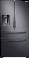 Samsung - 28 cu. ft. 4-Door French Door Fingerprint Resistant Refrigerator with FlexZone™ Drawer - Black stainless steel - Front_Zoom