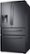 Left Zoom. Samsung - 28  cu. ft. 4-Door French Door Smart Refrigerator with FlexZone Drawer - Black Stainless Steel.