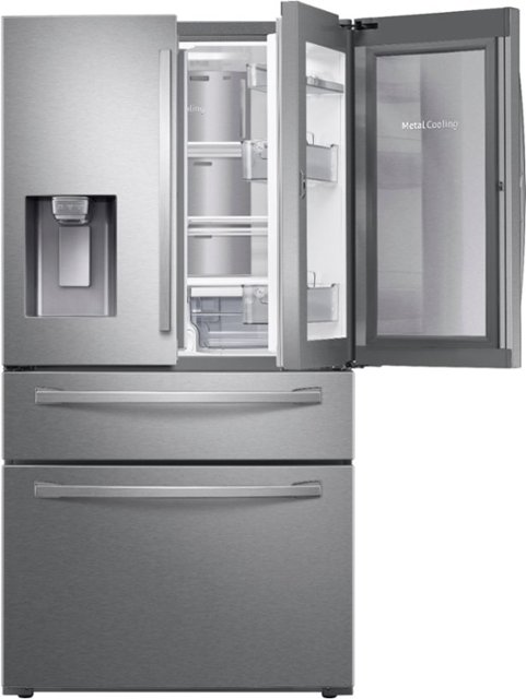 Front Zoom. Samsung - 27.8 cu. ft. 4-Door French Door Refrigerator with Food Showcase - Stainless steel.