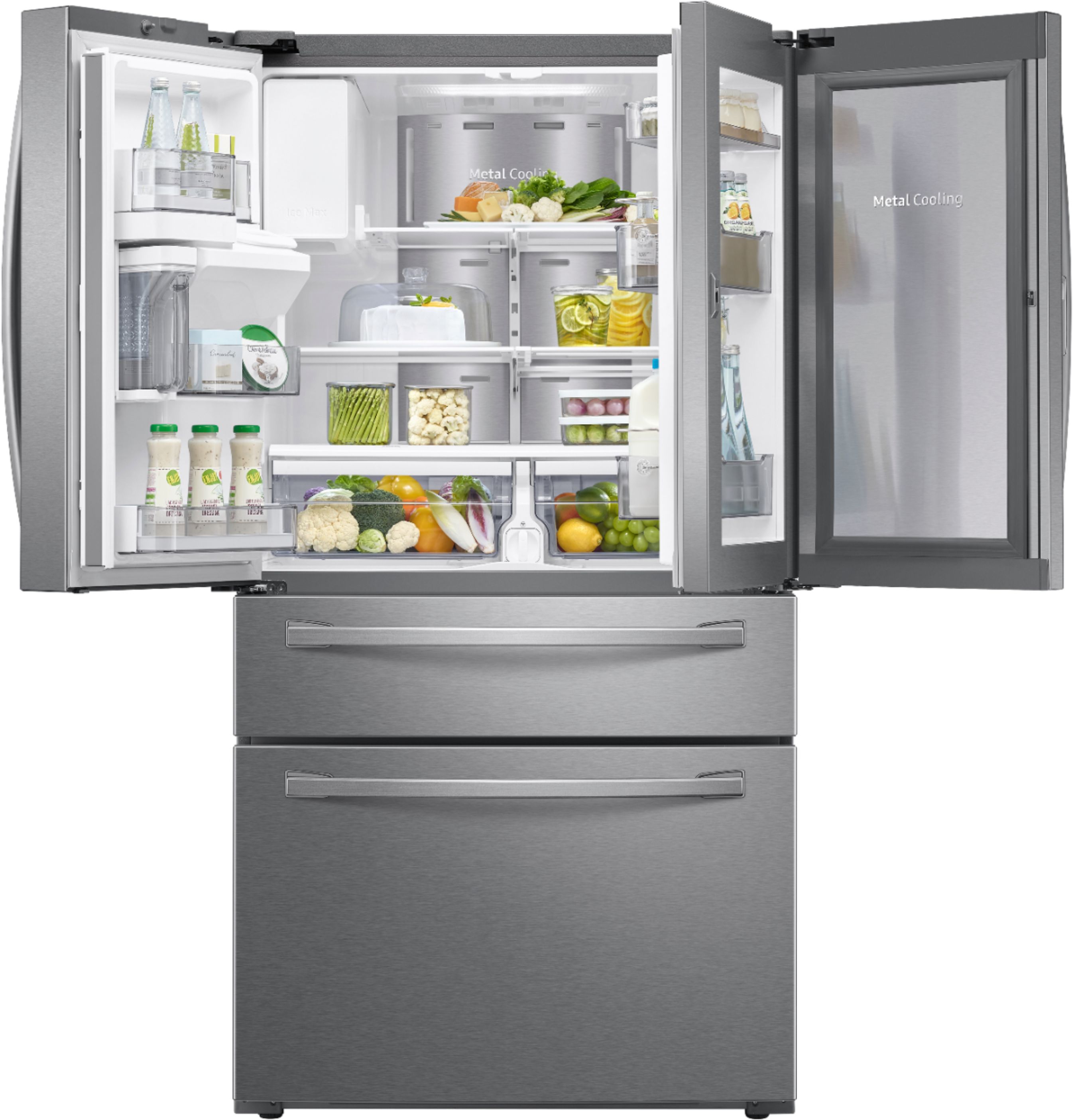 Samsung 27.8 cu. ft. 4-Door French Door Refrigerator with Food Showcase ...