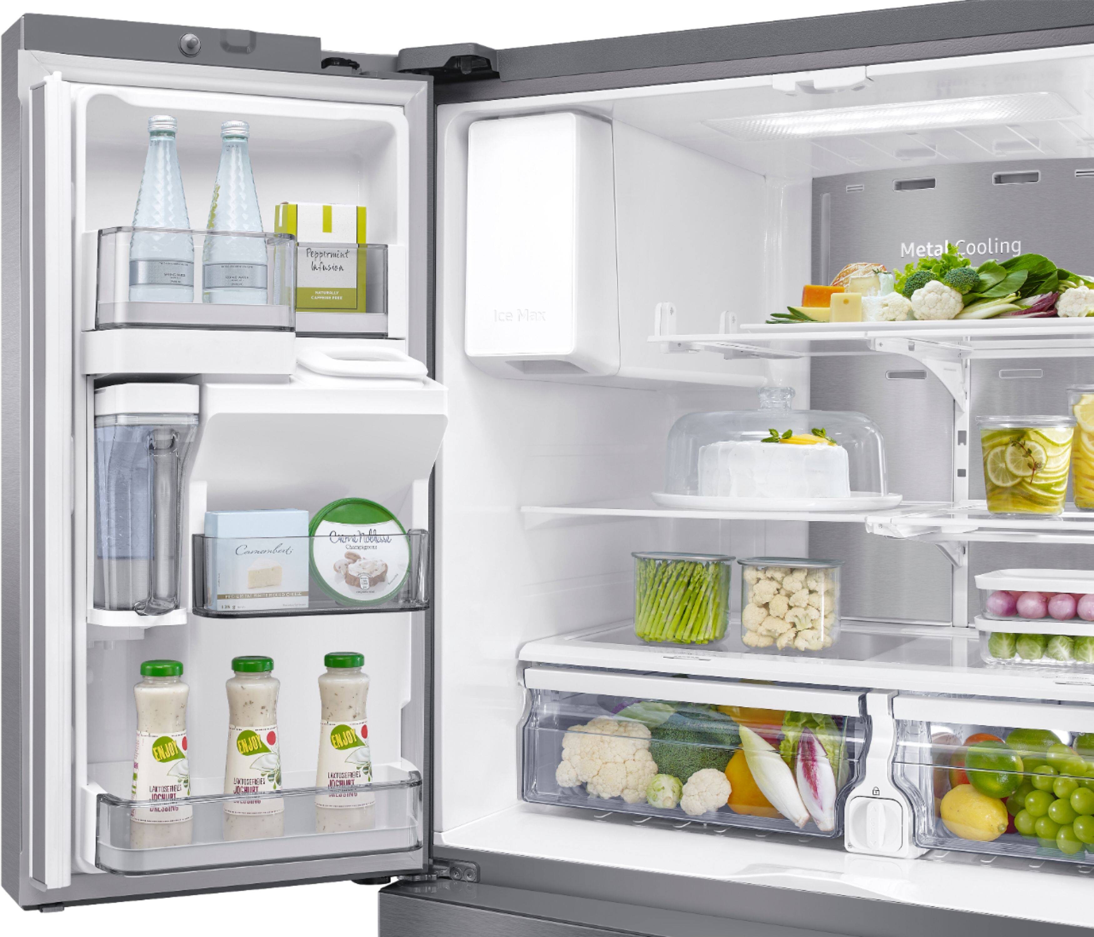 Alt View 21. Samsung - 27.8 cu. ft. 4-Door French Door Smart Refrigerator with Food Showcase - Stainless Steel.