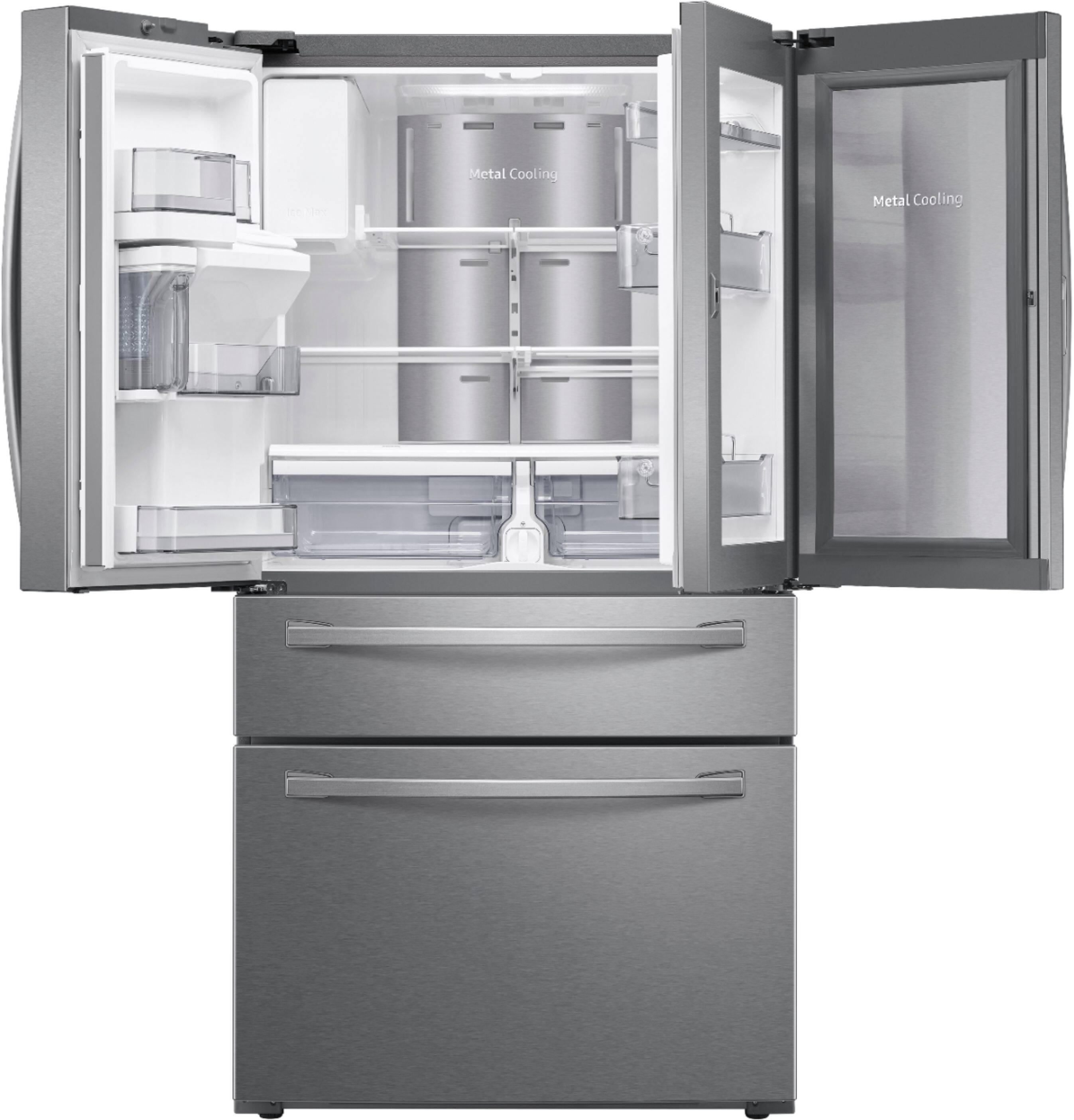 Alt View 2. Samsung - 27.8 cu. ft. 4-Door French Door Smart Refrigerator with Food Showcase - Stainless Steel.