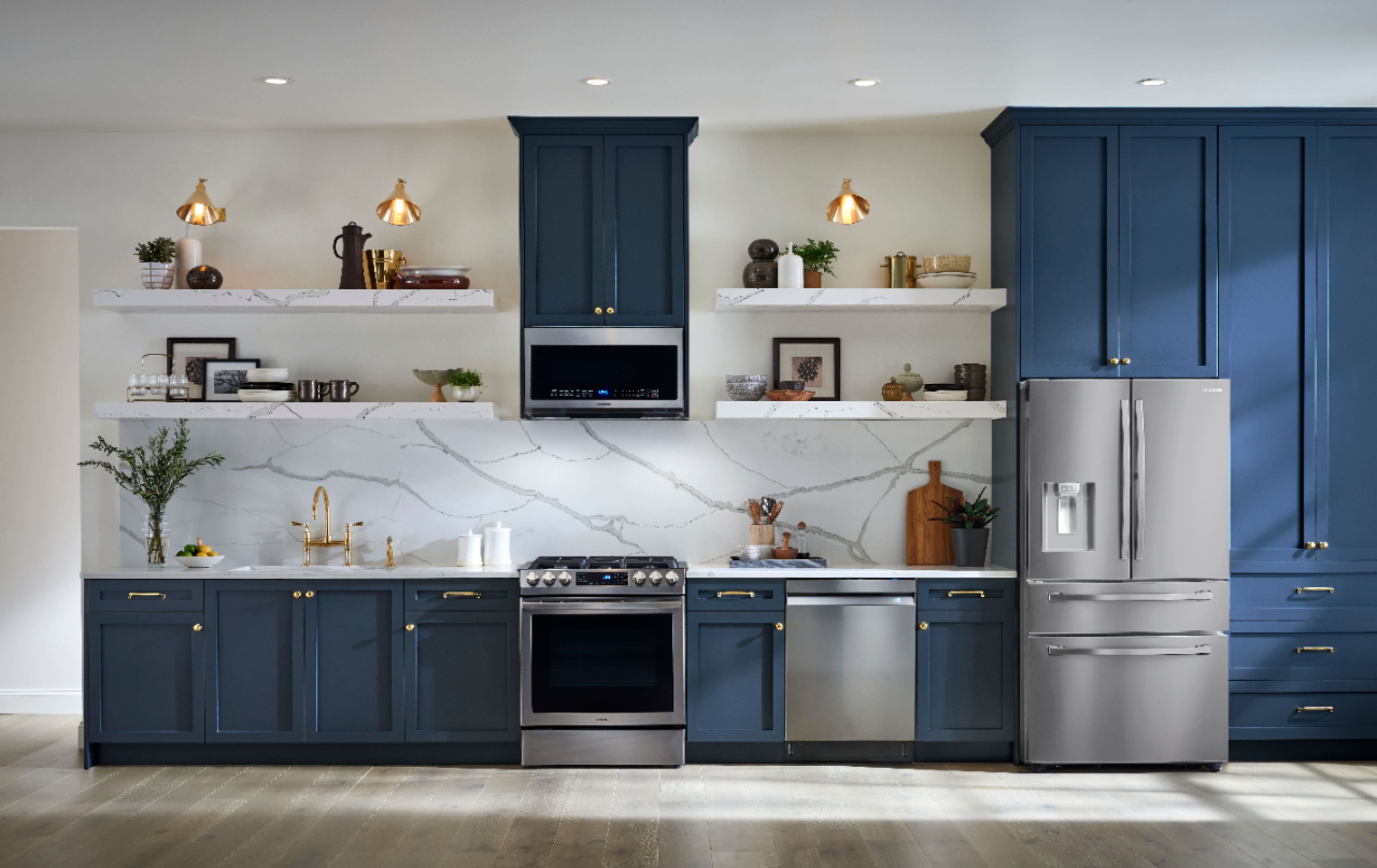 Alt View 40. Samsung - 27.8 cu. ft. 4-Door French Door Smart Refrigerator with Food Showcase - Stainless Steel.