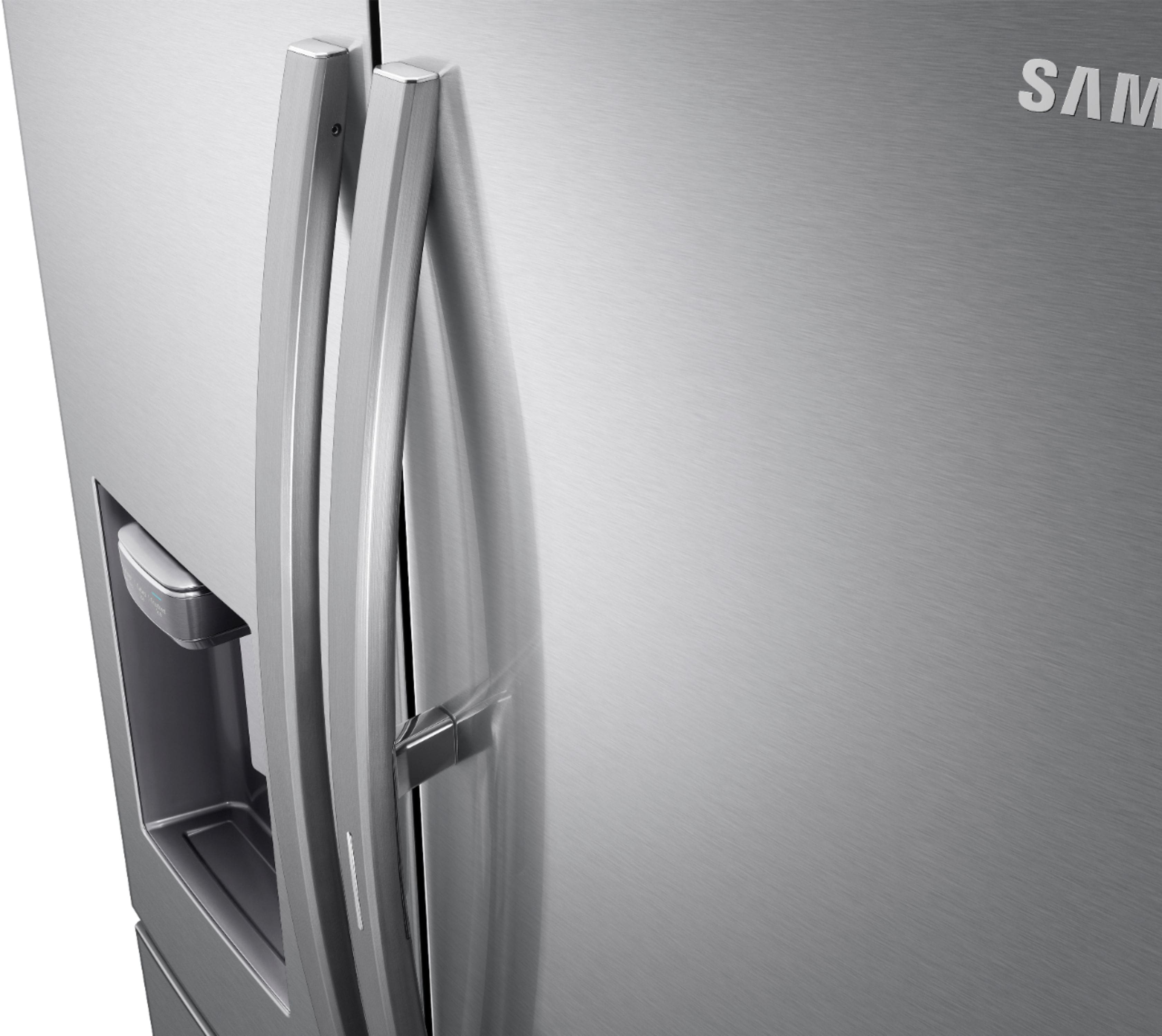 Alt View 5. Samsung - 27.8 cu. ft. 4-Door French Door Smart Refrigerator with Food Showcase - Stainless Steel.