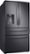 Angle Zoom. Samsung - 27.8 cu. ft. 4-Door French Door Refrigerator with Food Showcase Fingerprint Resistant - Black stainless steel.