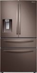 Front. Samsung - 27.8 Cu. Ft. 4-Door French Door Refrigerator with Food Showcase - Tuscan Stainless Steel.
