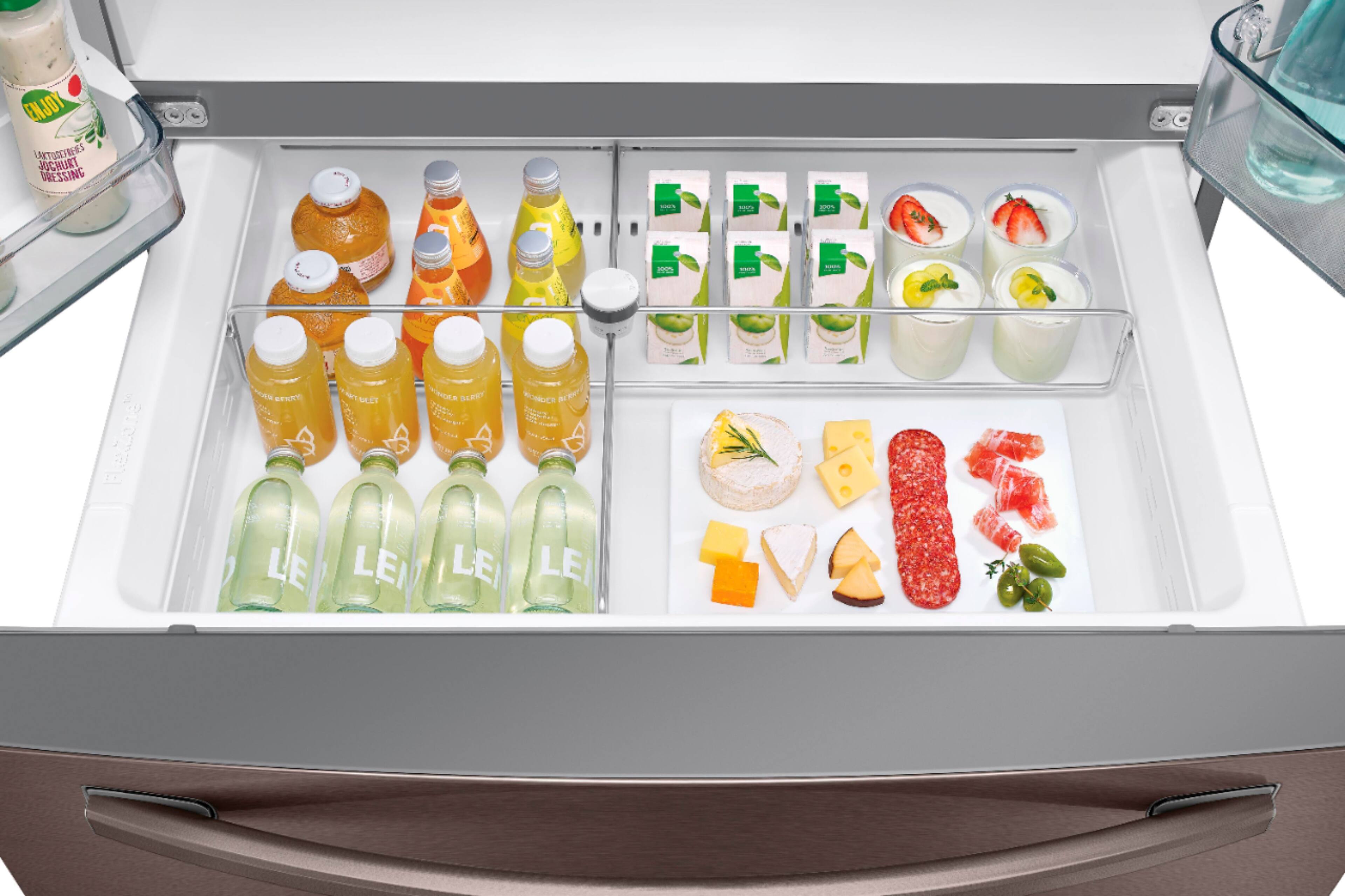 Alt View 17. Samsung - 27.8 Cu. Ft. 4-Door French Door Refrigerator with Food Showcase - Tuscan Stainless Steel.