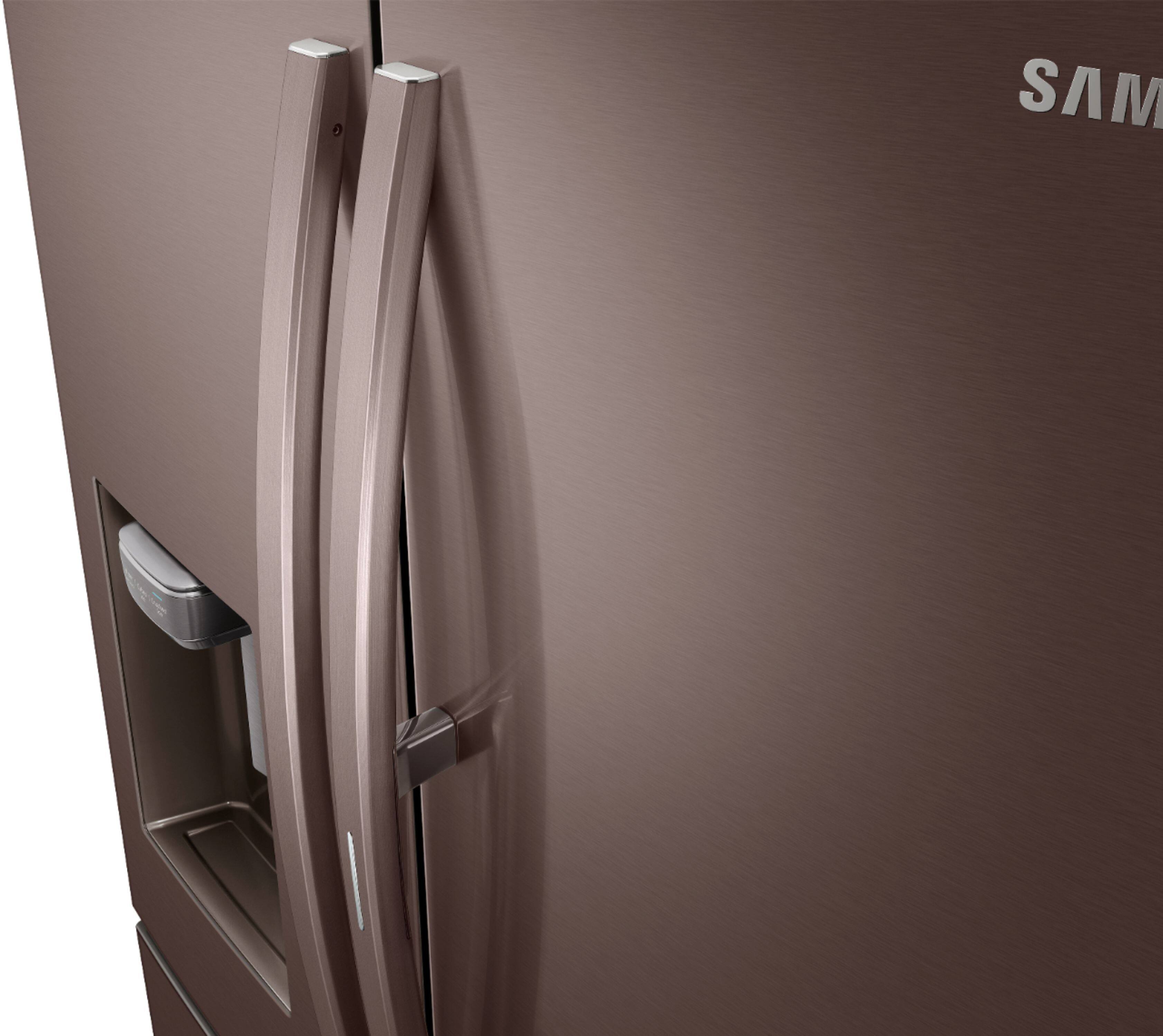 Alt View 5. Samsung - 27.8 Cu. Ft. 4-Door French Door Refrigerator with Food Showcase - Tuscan Stainless Steel.