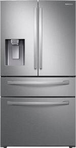 Samsung - 22.6 cu. ft. 4-Door French Door Counter Depth Refrigerator with FlexZone™ Drawer - Fingerprint Resistant Stainless Steel - Front_Standard