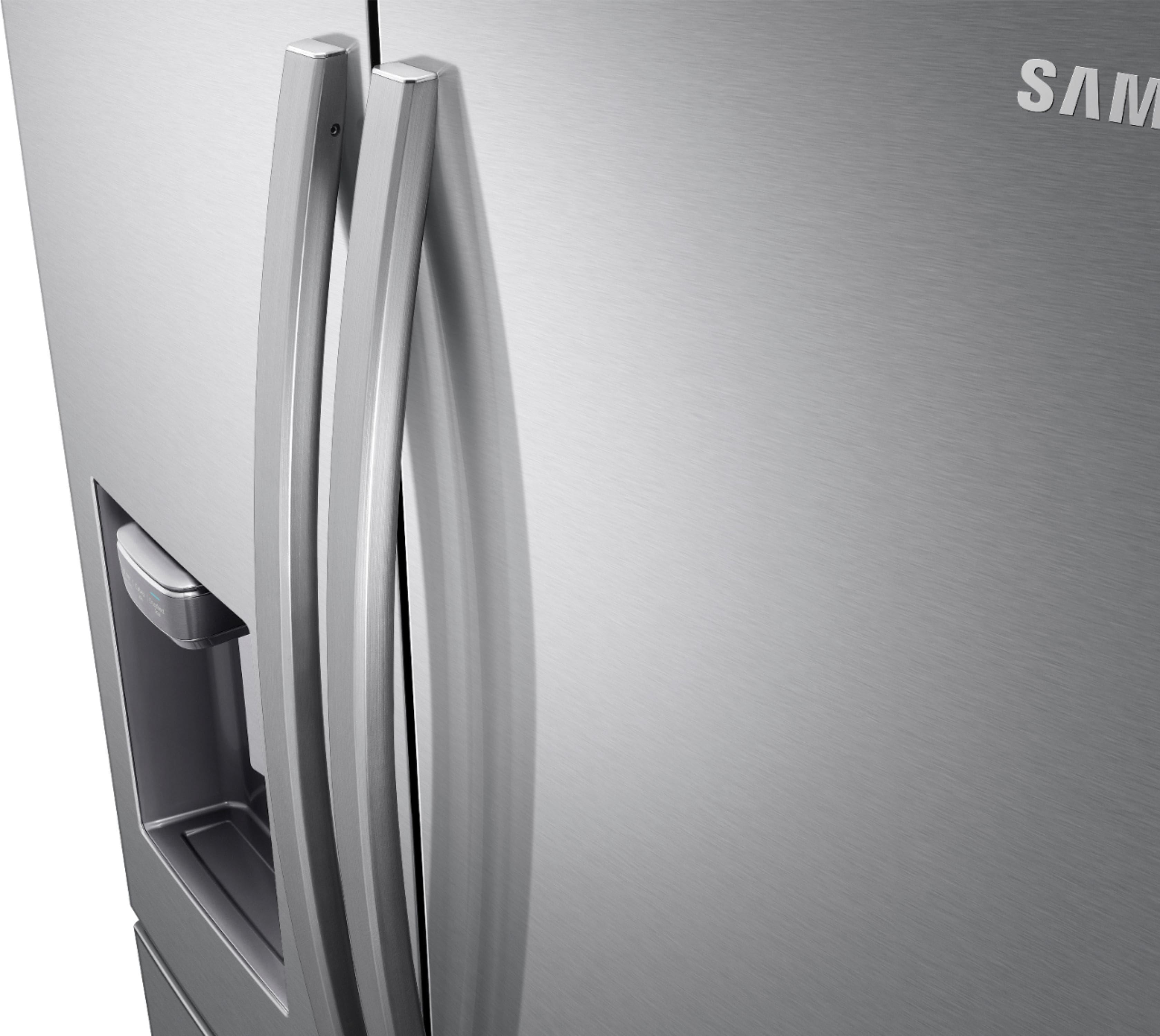 Alt View 19. Samsung - 22.6 cu. ft. 4-Door French Door Counter Depth Smart Refrigerator with FlexZone Drawer - Stainless Steel.