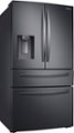 Angle Zoom. Samsung - 22.6 cu. ft. 4-Door French Door Counter Depth Refrigerator with FlexZone™ Drawer - Black stainless steel.