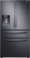Front Zoom. Samsung - 22.6 cu. ft. 4-Door French Door Counter Depth Refrigerator with FlexZone™ Drawer - Black stainless steel.