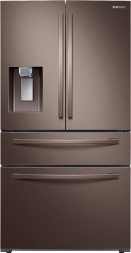 Samsung - 22.6 Cu. Ft. 4-Door French Door Counter Depth Refrigerator - Tuscan Stainless Steel