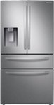 Front. Samsung - 22.4 cu. ft. 4-Door French Door Counter Depth Refrigerator with Food Showcase - Stainless Steel.