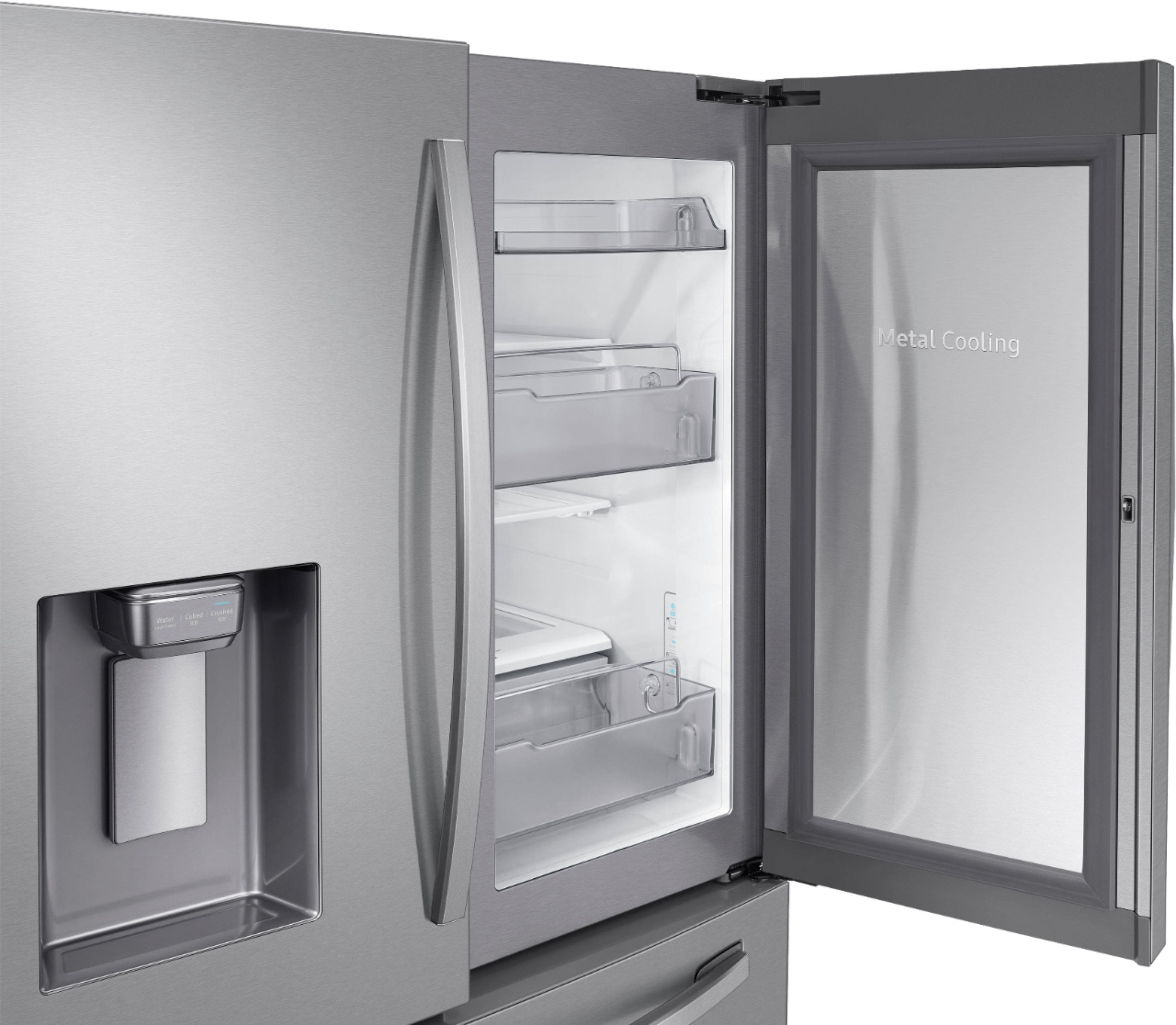 Alt View 18. Samsung - 22.4 cu. ft. 4-Door French Door Counter Depth Refrigerator with Food Showcase - Stainless Steel.