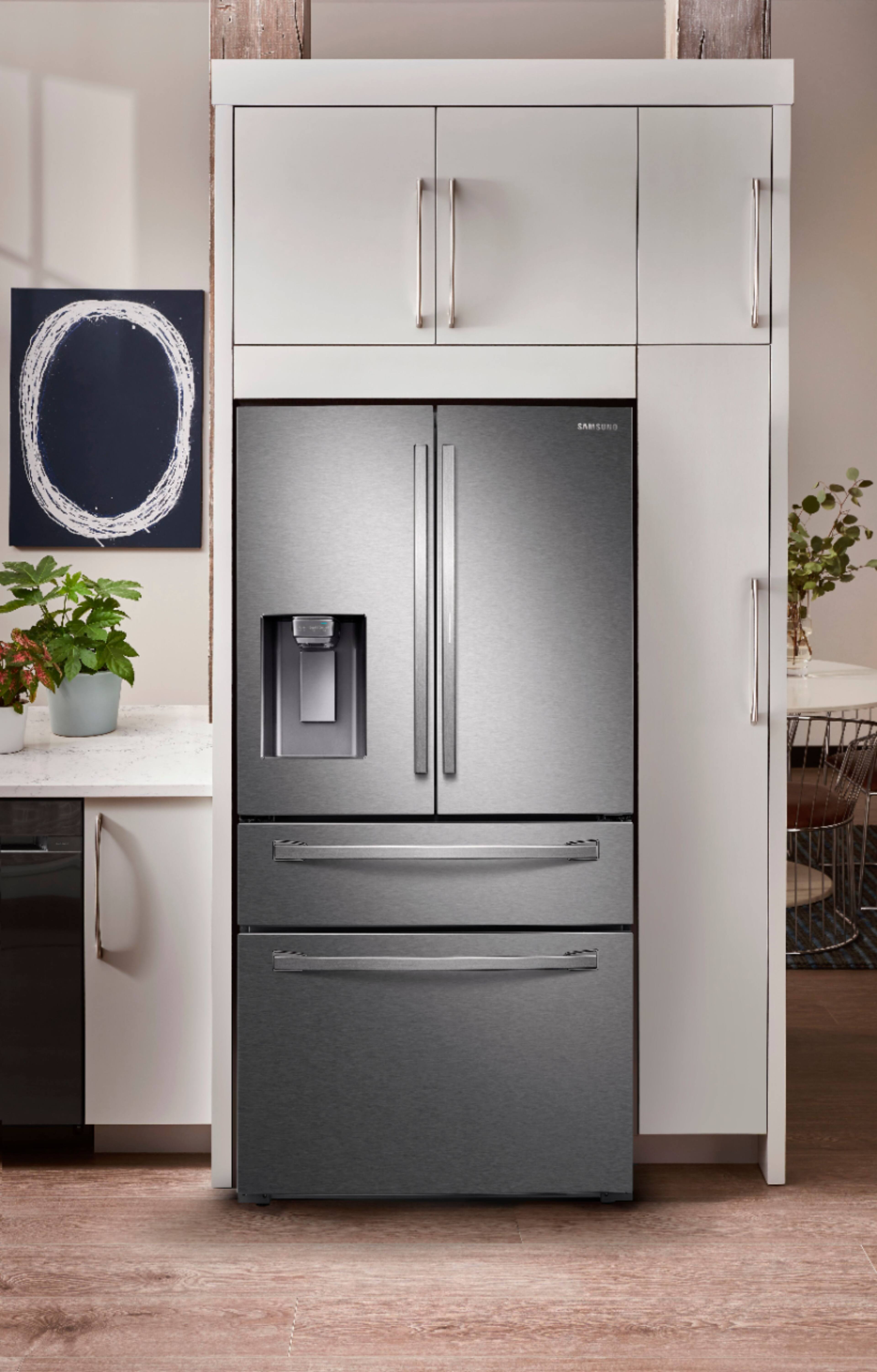 Alt View 28. Samsung - 22.4 cu. ft. 4-Door French Door Counter Depth Refrigerator with Food Showcase - Stainless Steel.