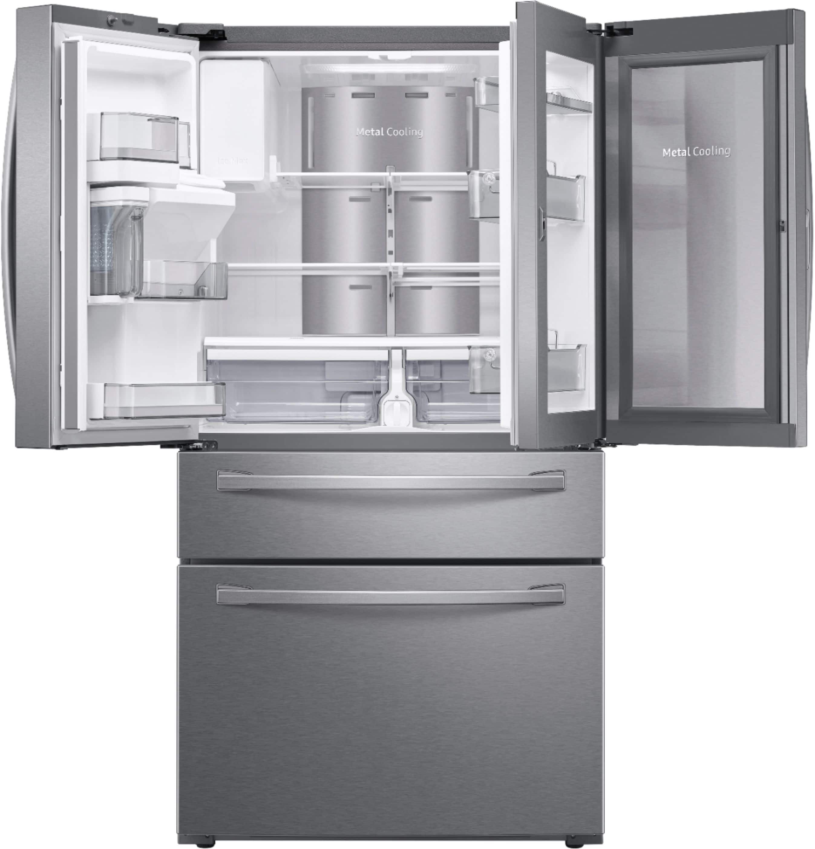 Alt View 2. Samsung - 22.4 cu. ft. 4-Door French Door Counter Depth Refrigerator with Food Showcase - Stainless Steel.