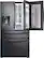 Front. Samsung - 22.4 cu. ft. 4-Door French Door Counter Depth Smart Refrigerator with Food Showcase - Fingerprint Resistant Black Stainless Steel.