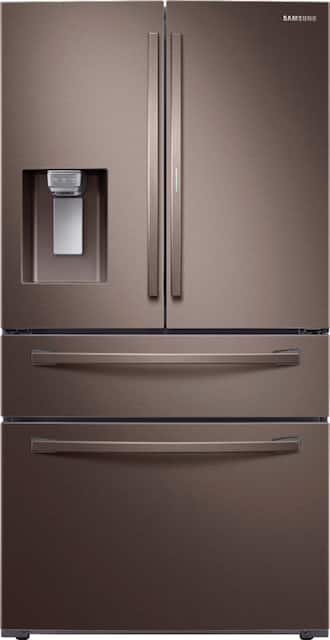 Samsung 22 4 Cu Ft 4 Door French Door Counter Depth Refrigerator With Food Showcase Tuscan Stainless Steel Rf22r7351dt Aa Best Buy