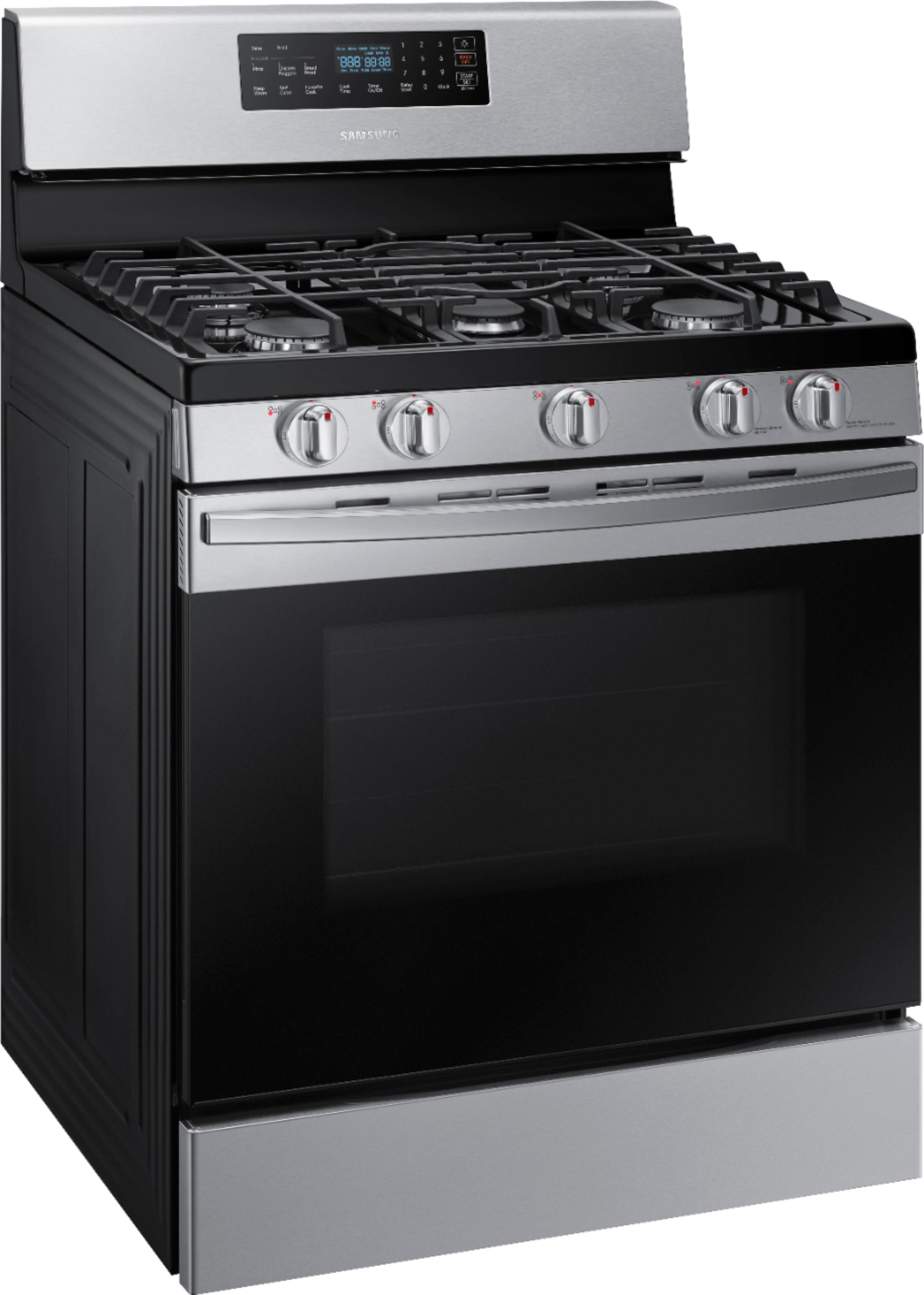 Angle View: Fulgor Milano - 4.4 Cu. Ft. Freestanding Gas Convection Range - Stainless steel